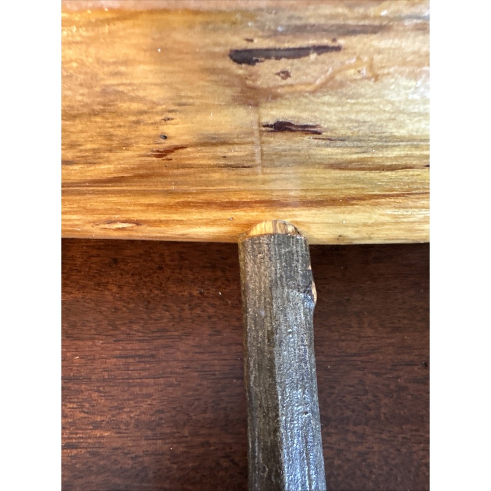 28" LOG Wall Mount Coat Rack 5 Wood Pegs Lodge Cabin Decor Branch Tree Primitive - Picture 13 of 16